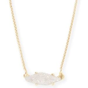 Kendra Scott Bridgete Gold Pendant Necklace in white Drusy